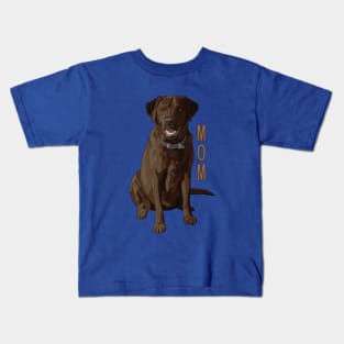 Lab Mom Chocolate Labrador Retriever Dog Lover Kids T-Shirt